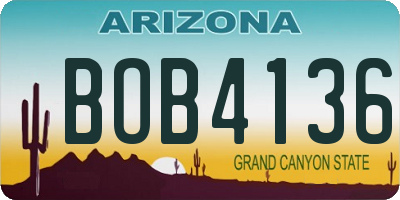 AZ license plate BOB4136