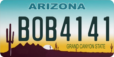 AZ license plate BOB4141