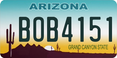 AZ license plate BOB4151