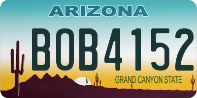 AZ license plate BOB4152