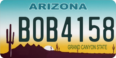 AZ license plate BOB4158