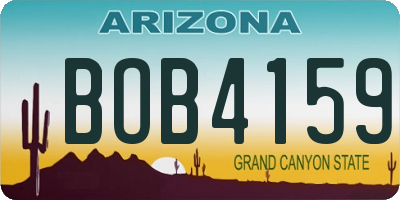 AZ license plate BOB4159