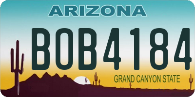 AZ license plate BOB4184