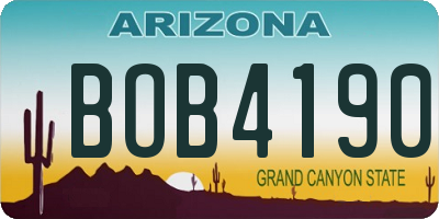 AZ license plate BOB4190