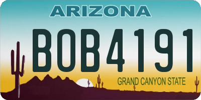 AZ license plate BOB4191