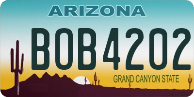 AZ license plate BOB4202