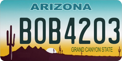 AZ license plate BOB4203