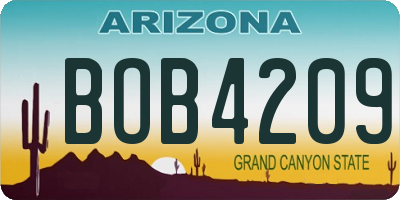 AZ license plate BOB4209