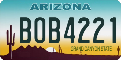 AZ license plate BOB4221