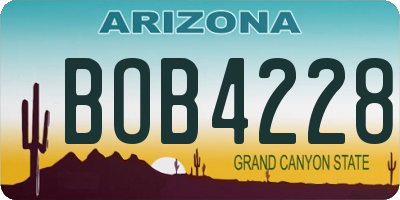AZ license plate BOB4228