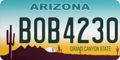 AZ license plate BOB4230