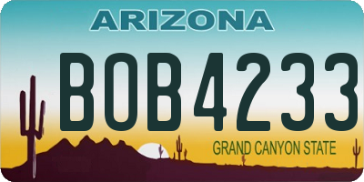 AZ license plate BOB4233