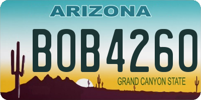 AZ license plate BOB4260