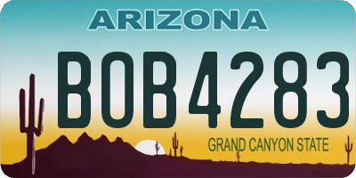 AZ license plate BOB4283