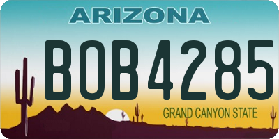 AZ license plate BOB4285