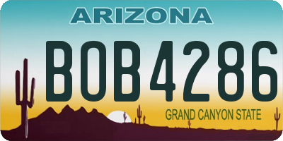 AZ license plate BOB4286