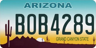 AZ license plate BOB4289