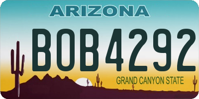 AZ license plate BOB4292