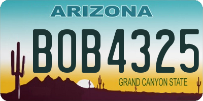 AZ license plate BOB4325
