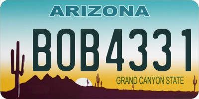 AZ license plate BOB4331