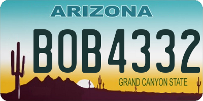 AZ license plate BOB4332