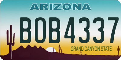 AZ license plate BOB4337