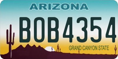 AZ license plate BOB4354