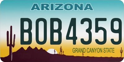 AZ license plate BOB4359