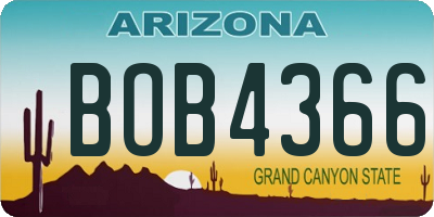 AZ license plate BOB4366