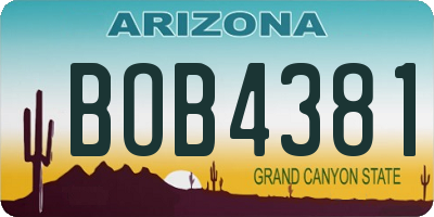 AZ license plate BOB4381