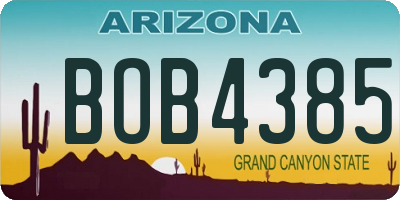 AZ license plate BOB4385
