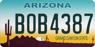 AZ license plate BOB4387