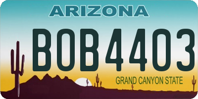 AZ license plate BOB4403