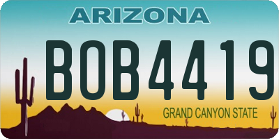 AZ license plate BOB4419
