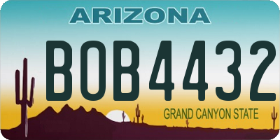 AZ license plate BOB4432