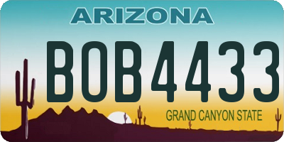 AZ license plate BOB4433
