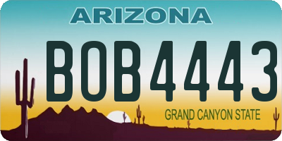 AZ license plate BOB4443
