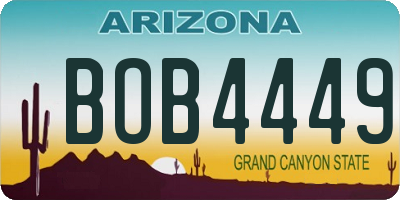 AZ license plate BOB4449