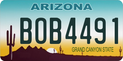 AZ license plate BOB4491