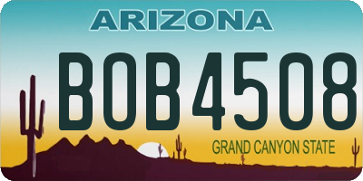 AZ license plate BOB4508