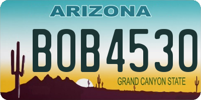 AZ license plate BOB4530