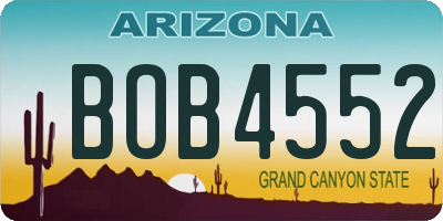 AZ license plate BOB4552