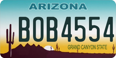 AZ license plate BOB4554