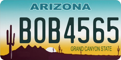 AZ license plate BOB4565