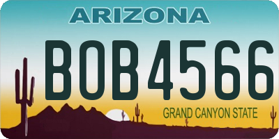 AZ license plate BOB4566