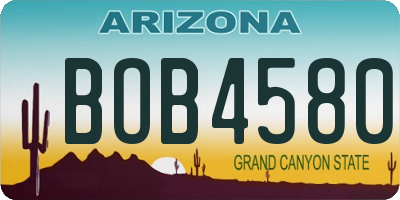 AZ license plate BOB4580