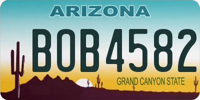 AZ license plate BOB4582