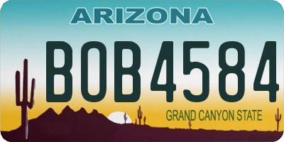 AZ license plate BOB4584