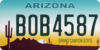 AZ license plate BOB4587