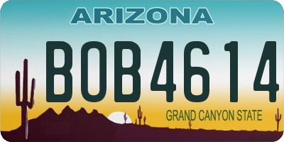 AZ license plate BOB4614